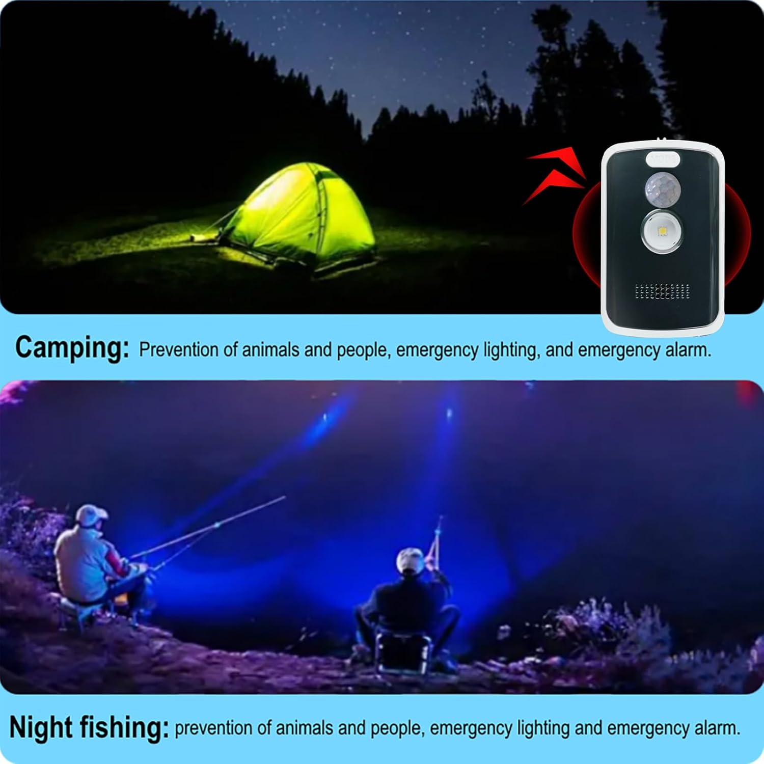 Perimeter Motion Sensor Alarm - Loud Security Alert, Safety Siren | 125Db Personal Motion Sensor for Campsite Protection, Rechargeable anti Theft Alarm, Easy Setup Detector for Outdoor Use image number 5