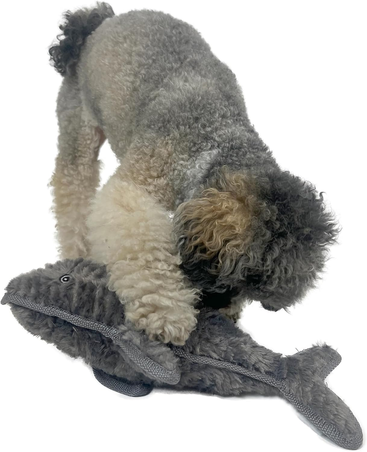 Ruff Play Extra Tuff Plush Shark Dog Toy, Grey & White - Dog Teething Toy, Chew Toys, Extremely Durable, for Aggressive Chewers, Extra Tough Dog Toys, Aids Dogs Dental Health