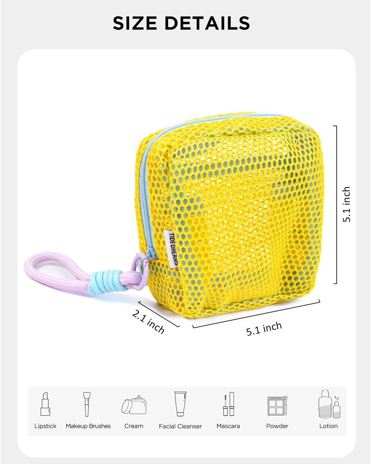 DDPOND Mesh Makeup Bag Mesh Cosmetic Bag Travel Toiletry Bag Pouch with Zipper Mini Cute Makeup Cosmetic Travel Toiletry Purse Bag for Travel Accessories (Green)