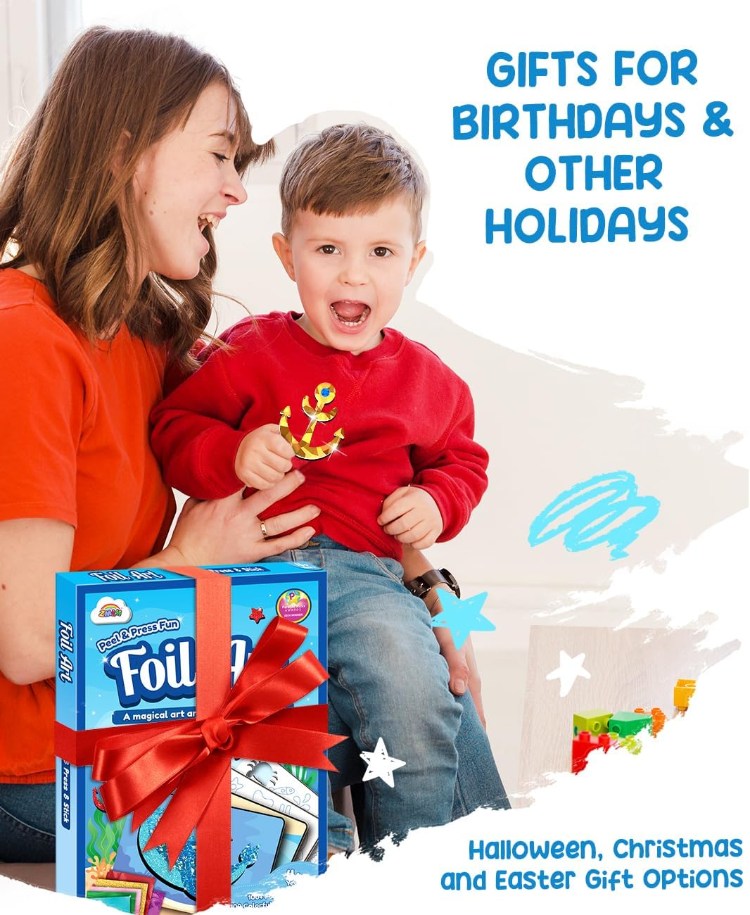 ZMLM Foil Art Kit for Kids - No Mess Art Craft Gifts Set - Christmas Crafts Supplies for 4+ Boys Stocking Stuffers & Christmas Toys for 4 5 6 7 8 9 10 Boys and Girls image number 6