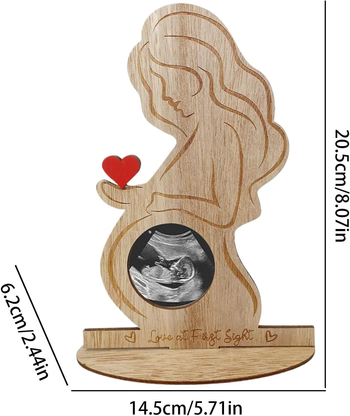 Sonogram Photo Frame | Baby Keepsake | Ultrasound Wood Photo Frame | Pregnancy Announcement Decoration for Living Room Bedroom Tables Desks image number 6