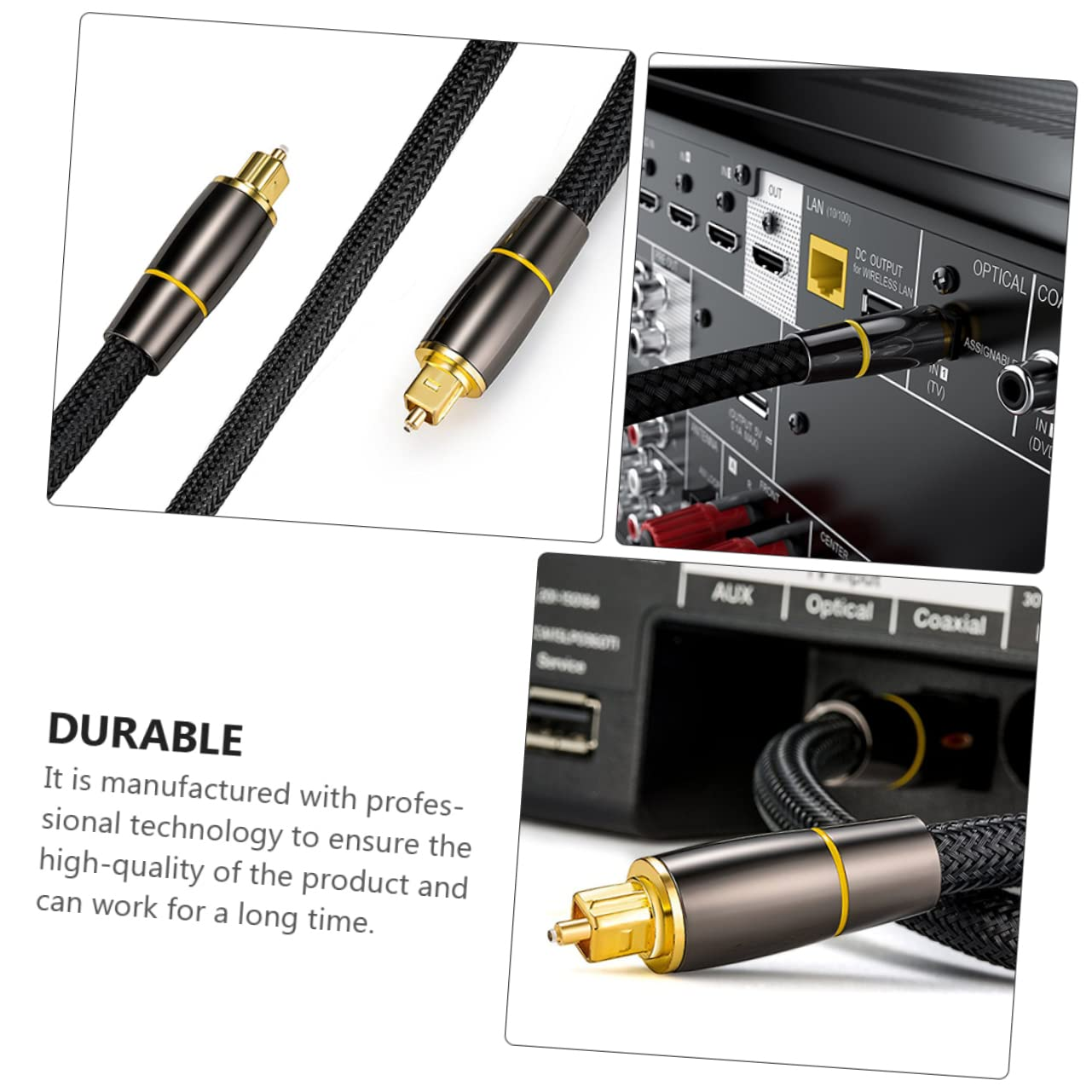 ARTIBETTER Optical Fiber Audio Cable for Car Audio Male to Male Connection for Home Theater Systems image number 1