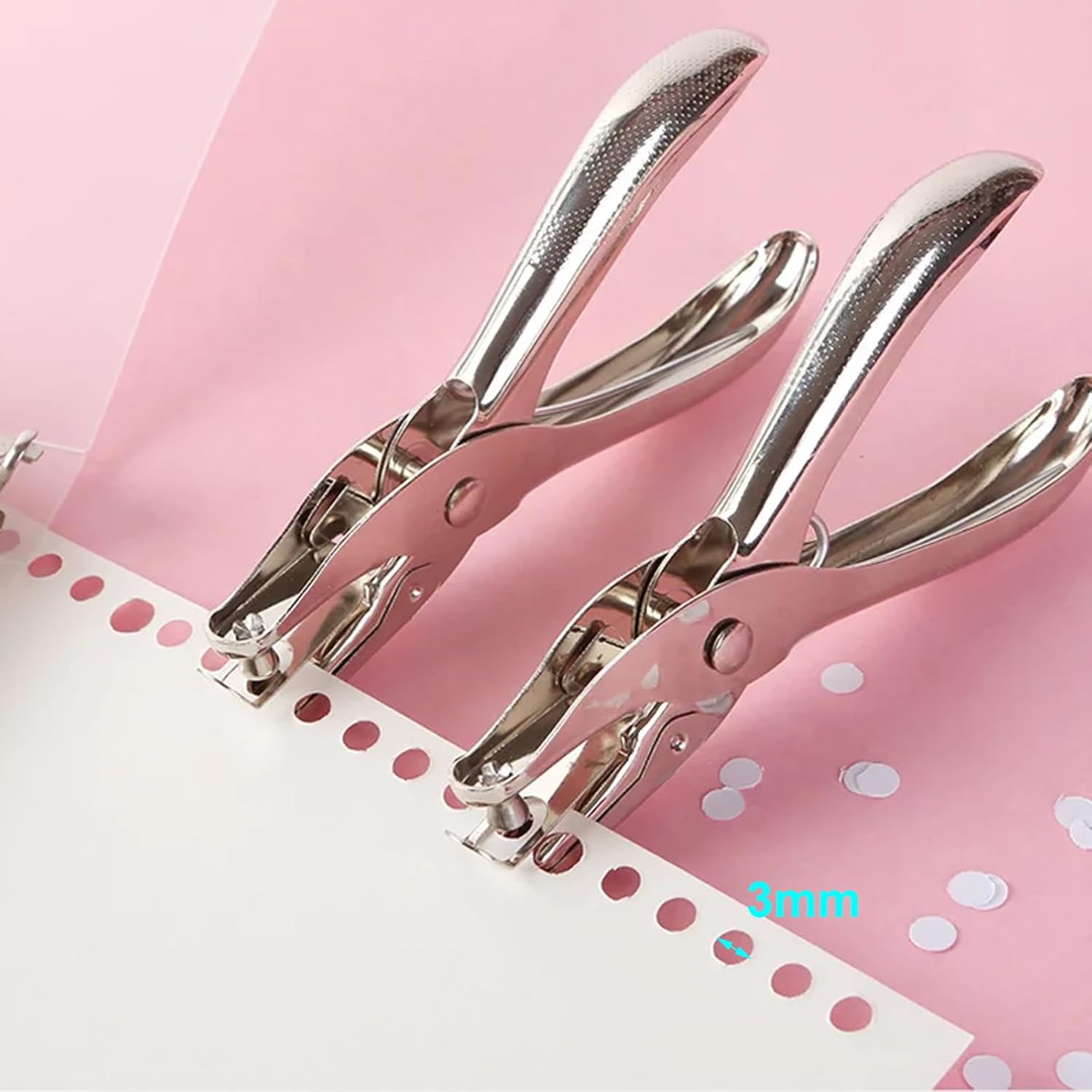 KOZTOL 3Mm Paper Hole Puncher, Single Hole Punch, Mini Hole Puncher for DIY Craft Paper Tags (Silver) image number 3