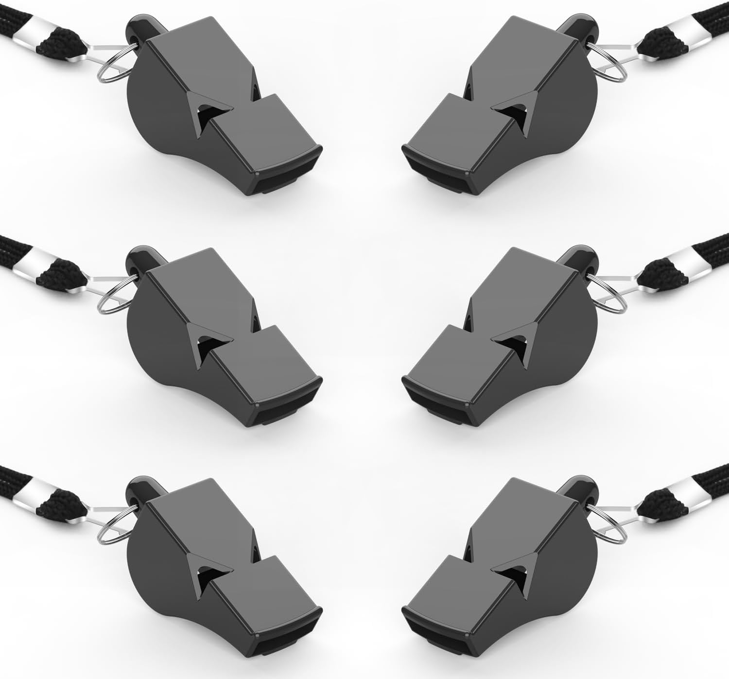 WONAPAD Whistle,Professional Sports Whistle with Lanyard, Very Loud Pea-Less Whistle, Perfert for Coaches, Referees, Lifeguards and Polices (6PCS) image number 3