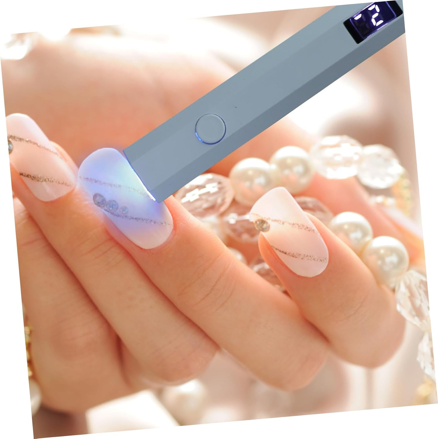 ELAYARD Portable Mini Nail Lamp Handheld Gel Nail Light with Digital Display for Quick Drying Compatible with Gel Polishes and Extensions for Home Salon and Travel Use image number 3