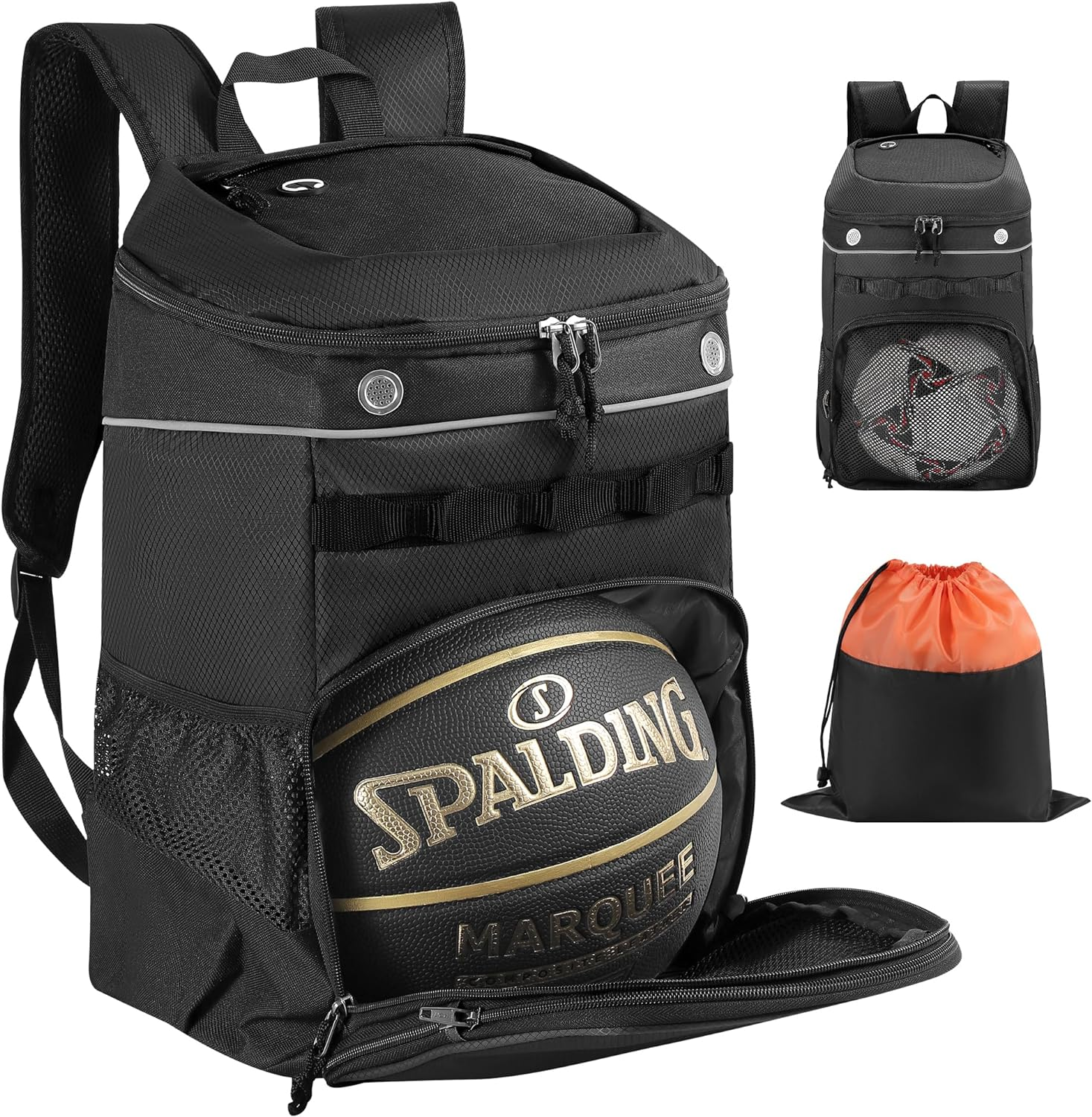 Large Basketball Bag Backpack for Men Women Kids Basketball Bookbag with Ball Compartment Shoes Bag 35L Capacity Boys Girls Soccer Ball Bag Gym Backpack Fit Volleyball Football Sports Travel School