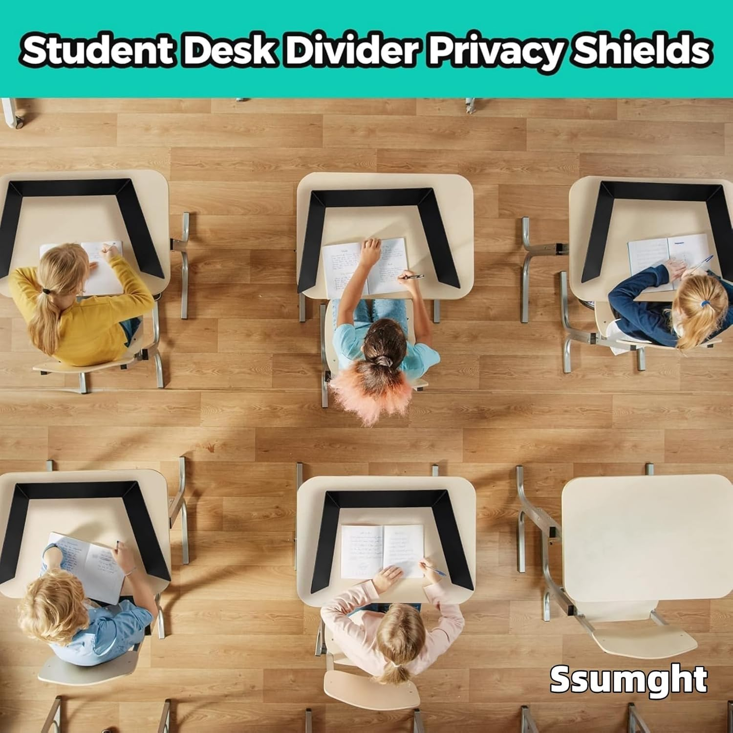 Ssumght 16 Pcs Privacy Folders for Students Privacy Boards Cardboard Desk Divider Classroom Waterproof Testing Divider Bulk for School Teacher Home Focus Study Supplies (Black) image number 6