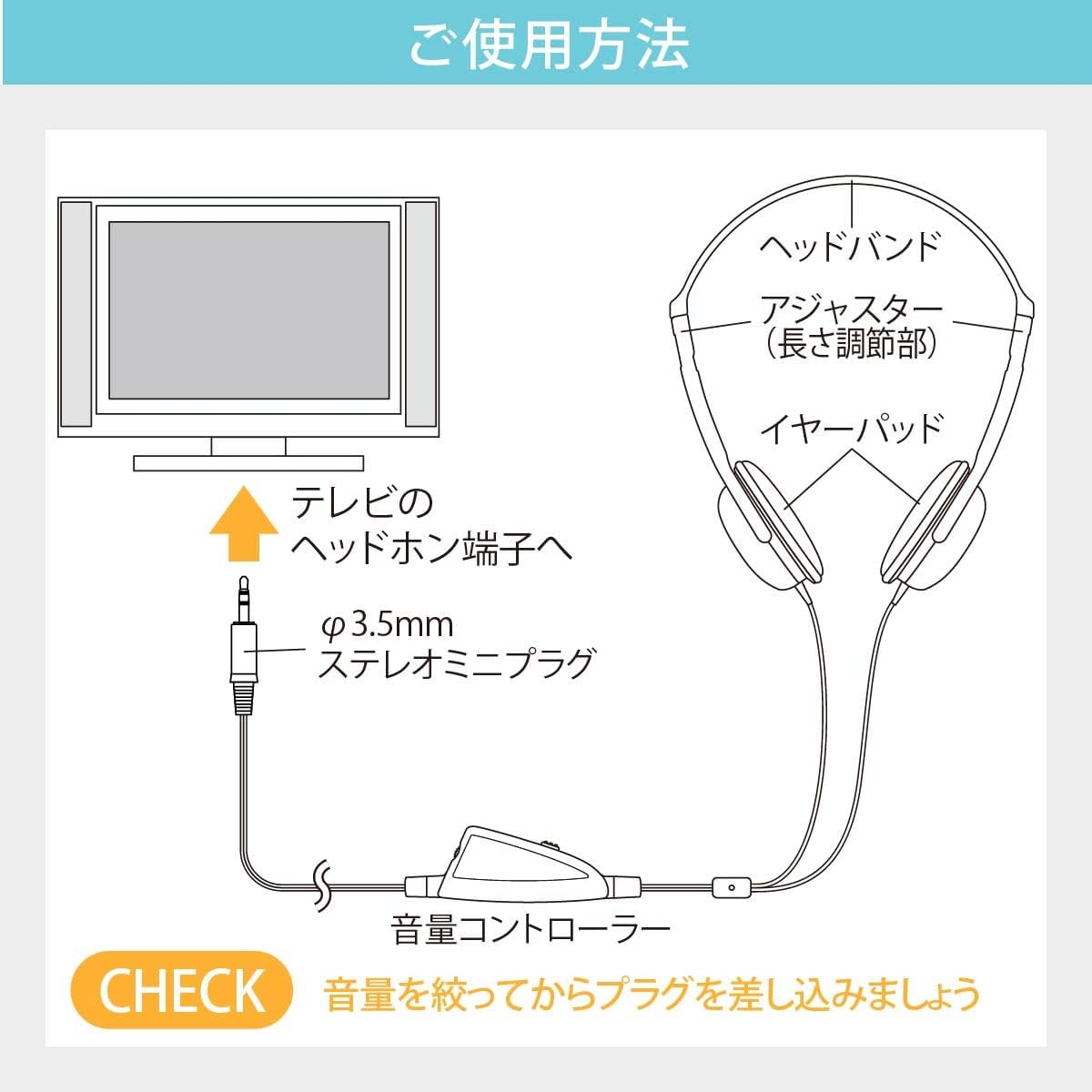 Ohm Electric Audio Comm TV Headphones HP-H355N 03-2807 OHM Black image number 4