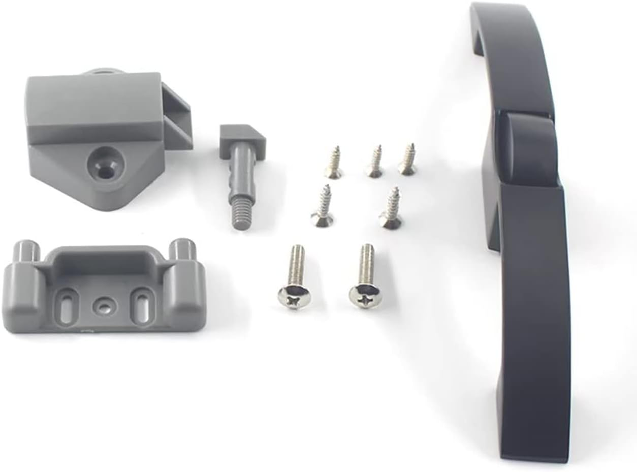 Chrome Arc Push Button Pull Handle Lock for Caravan, RV, Cupboard, Yacht, Boat Drawer, Zinc Alloy Handle for Hanging Cabinet Door, Trailer (2 Pack, Black) image number 7