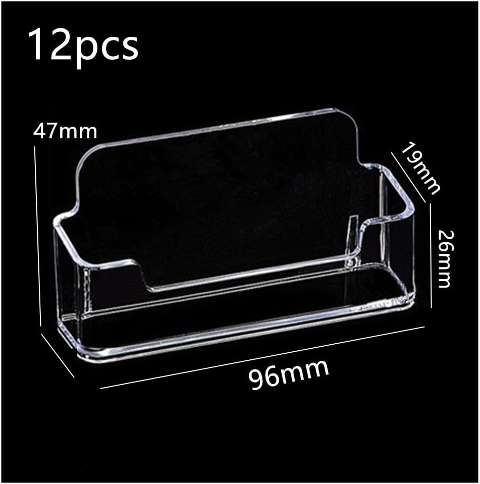 CAASFOOY 12 Pack Clear Plastic Business Card Holder, Business Card Holder Stand, Acrylic Business Card Display for Desk Business Card Stand, Fits 30-40 Business Cards image number 2