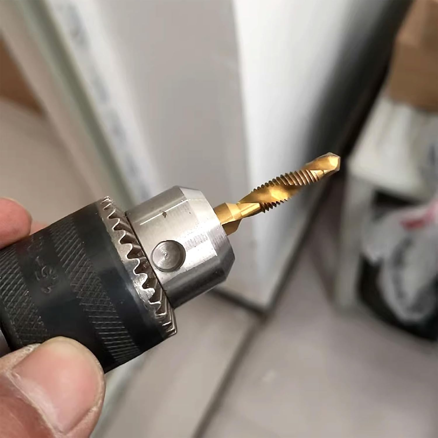 Combination Drill and Tap Bit, 6 Pcs Screw Tapping Countersink Drill Bits 1/4" Metric M3 to M10 HSS Titanium Thread Tap Drill Bit Set for Wood and Plastic image number 5