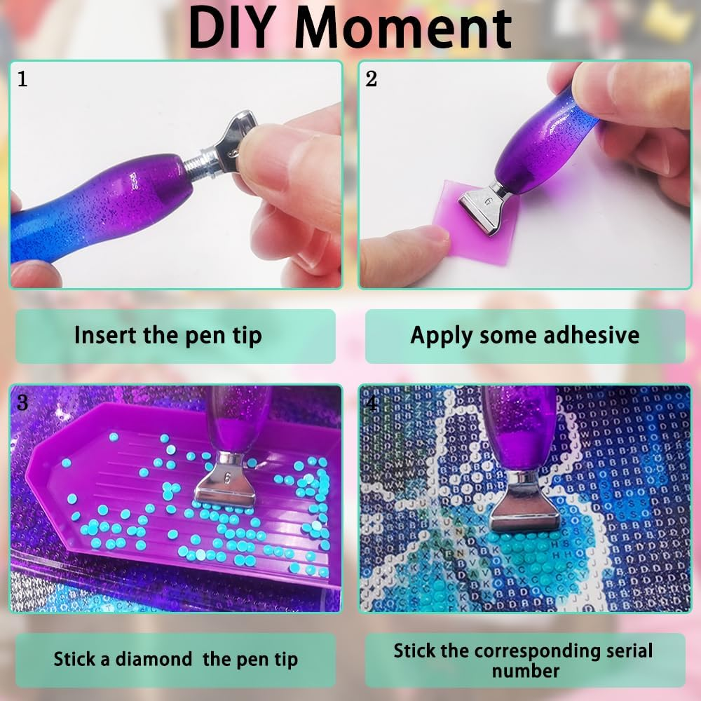 24 Pcs Diamond Paint Pens Kits, Screw Thread Tips Diamond Paint Pen 5D Diamond Paint Accessories Tools for DIY Craft image number 5