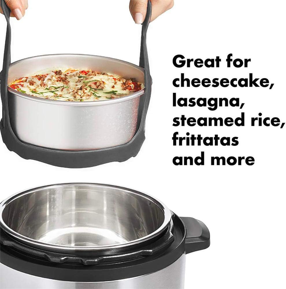 Pressure Cooker Sling, Silicone Bakeware Sling for 3Qt Instant Pot, Multi-Function Cooker Anti-Scalding Bakeware Lifter Steamer Rack，Bpa-Free Silicone Egg Steamer Rack (Gray) image number 4