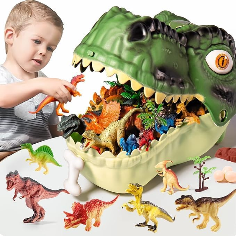 CKIKH Dinosaur Toys for Kids 45PCS Realistic Dinosaurs Figures with Eggs&Trees&Fence Playset to Create a Dino World,Educational Figures Great Choice for Toddler Boys & Girls image number 3