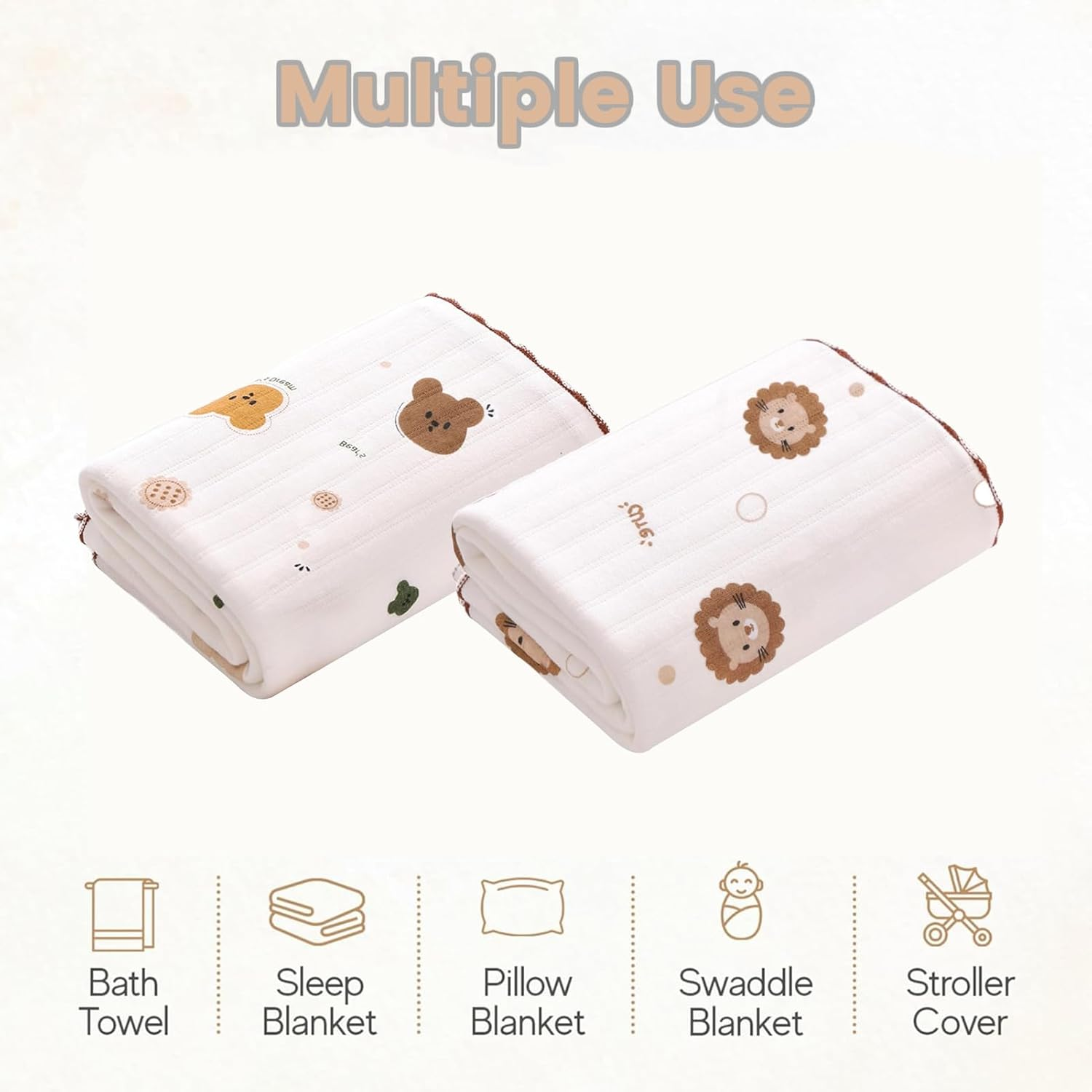 ZONEY Cute Wrap Receiving Blanket Baby Wrap Versatile Swaddles for Fall/Winter Perfect for Newborns & Infants 33.5X33.5In Warm Baby Blanket Thickened Wrap Blanket Soft & Convenient (Flower) - Flower image number 4