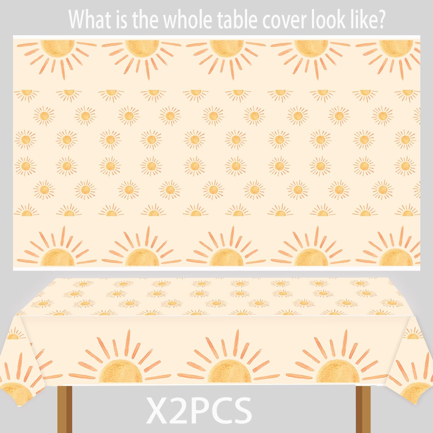 First Trip around the Sun Boho Sun 1St Birthday Decoration - 102Pcs Paper Plates, Napkins, Cups, Table Cloth - You Are My Sunshine Party Supplies image number 2