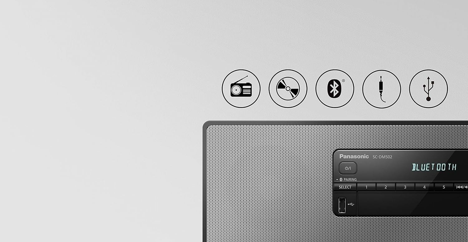 Panasonic SC-DM502-K Premium Stereo System with DAB+ and Bluetooth Connection, Black image number 4