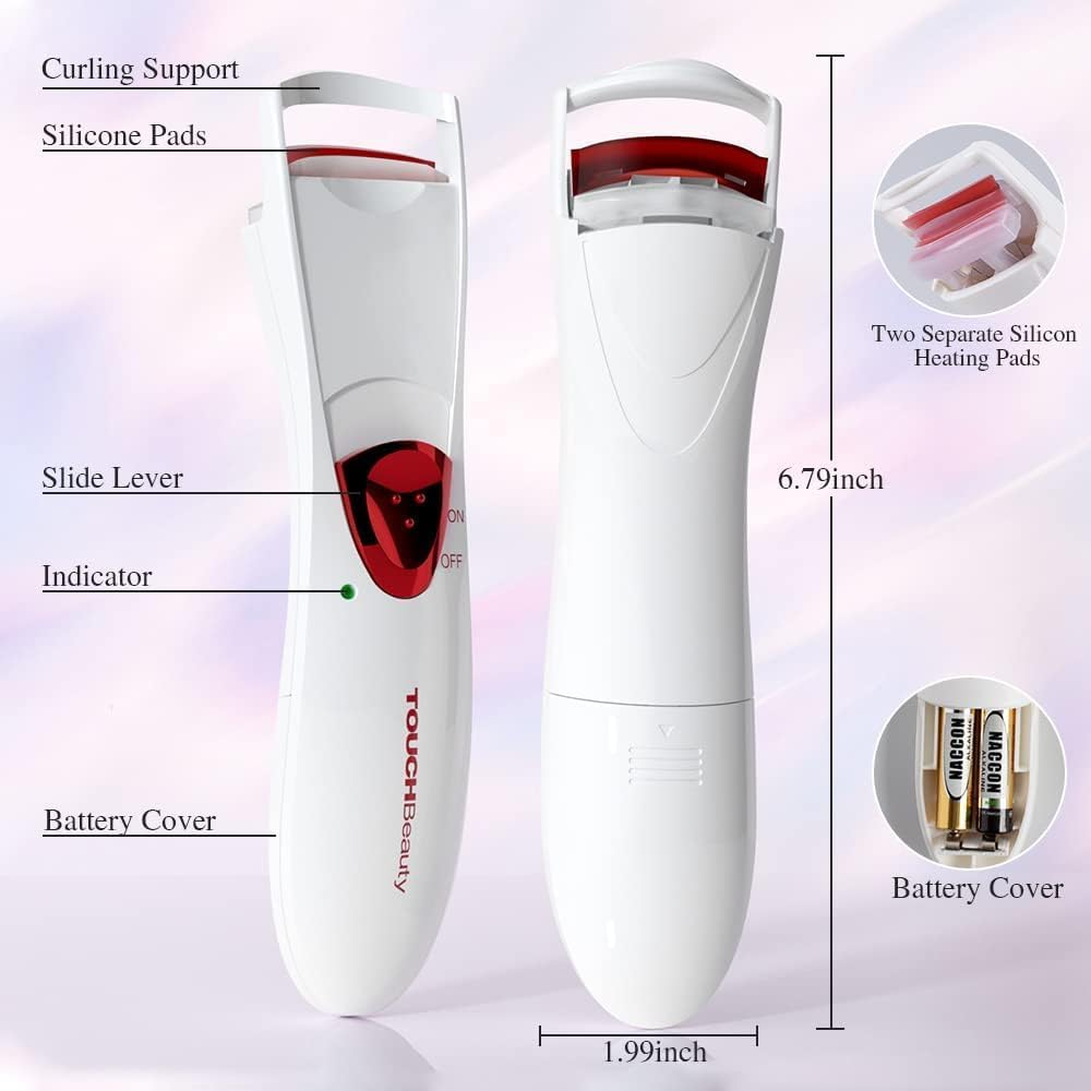 Touchbeauty Heated Eyelash Curler, Professional Eyelash Curler with Heating Silicone Curling Pad Curling Tool for Women Long Lasting Naturally Eyelashes Tb-2016A-W, WHITE image number 2