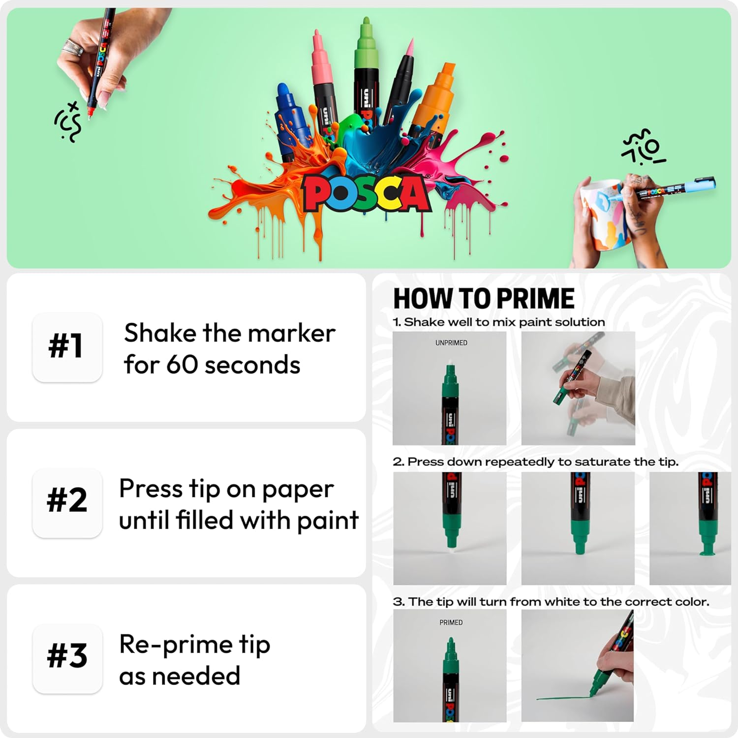 Uni Posca Paint Marker PC-5M Medium Bullet Standard Colors Set of 16 image number 2