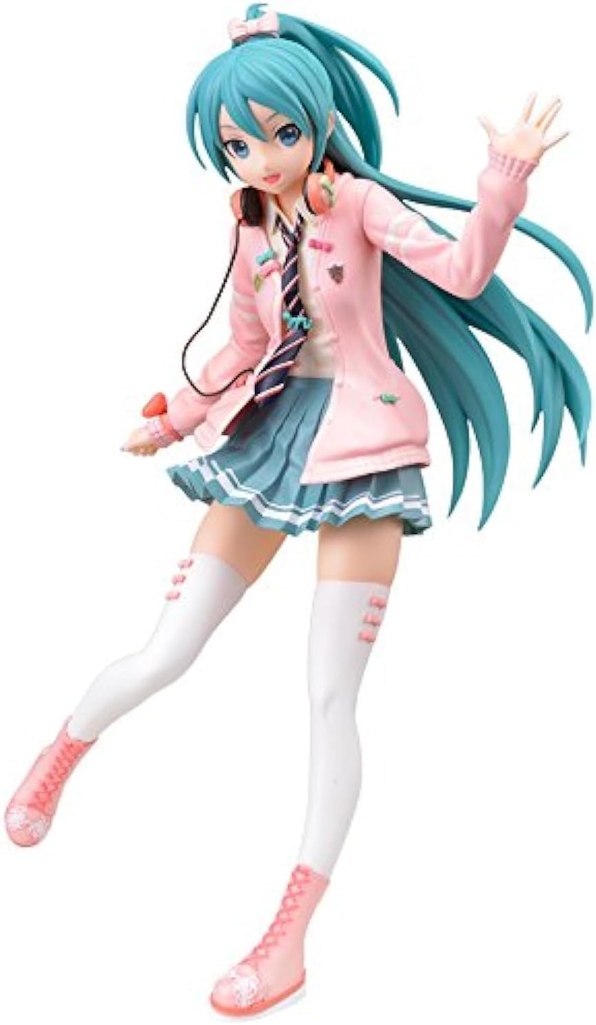 Sega Project Diva Arcade Future Tone Hatsune Miku Super Premium Action Figure Ribbon Girl, 9" image number 1