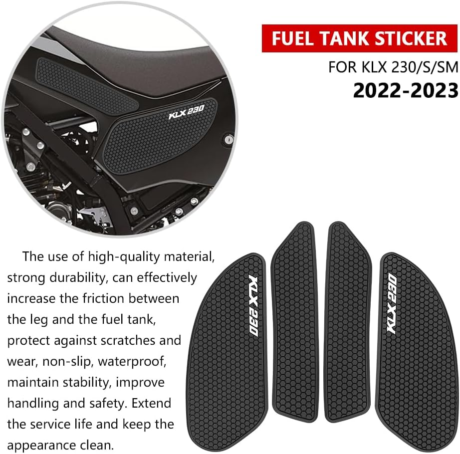 For KLX 230 S M KLX230S KLX230SM 2022 2023 Motorcycle Tank Pad Fuel Tank Sticker Accessories Fuel Tank Pad Anti-Slip Side Fuel Tank Pad Knee Pad Grip Pad image number 1