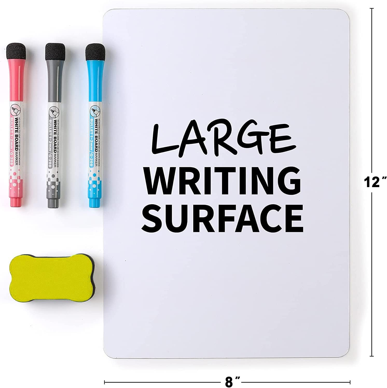 12X8 Magnetic Whiteboard for Fridge - Mini Magnetic Dry Erase Board Sheet with 3 Colored Markers and Eraser - Fridge Whiteboard for Office, Kitchen, Locker, Notice Board, or Shopping List image number 6