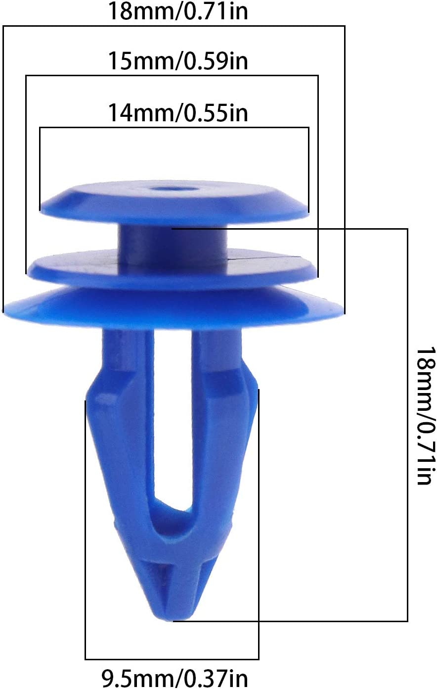 Emsea 50X Car Trim Clip Retainers LR027255 Blue Plastic Front Rear Wheel Arch Moulding Fasteners Compatible with Range Rover Evoque image number 1