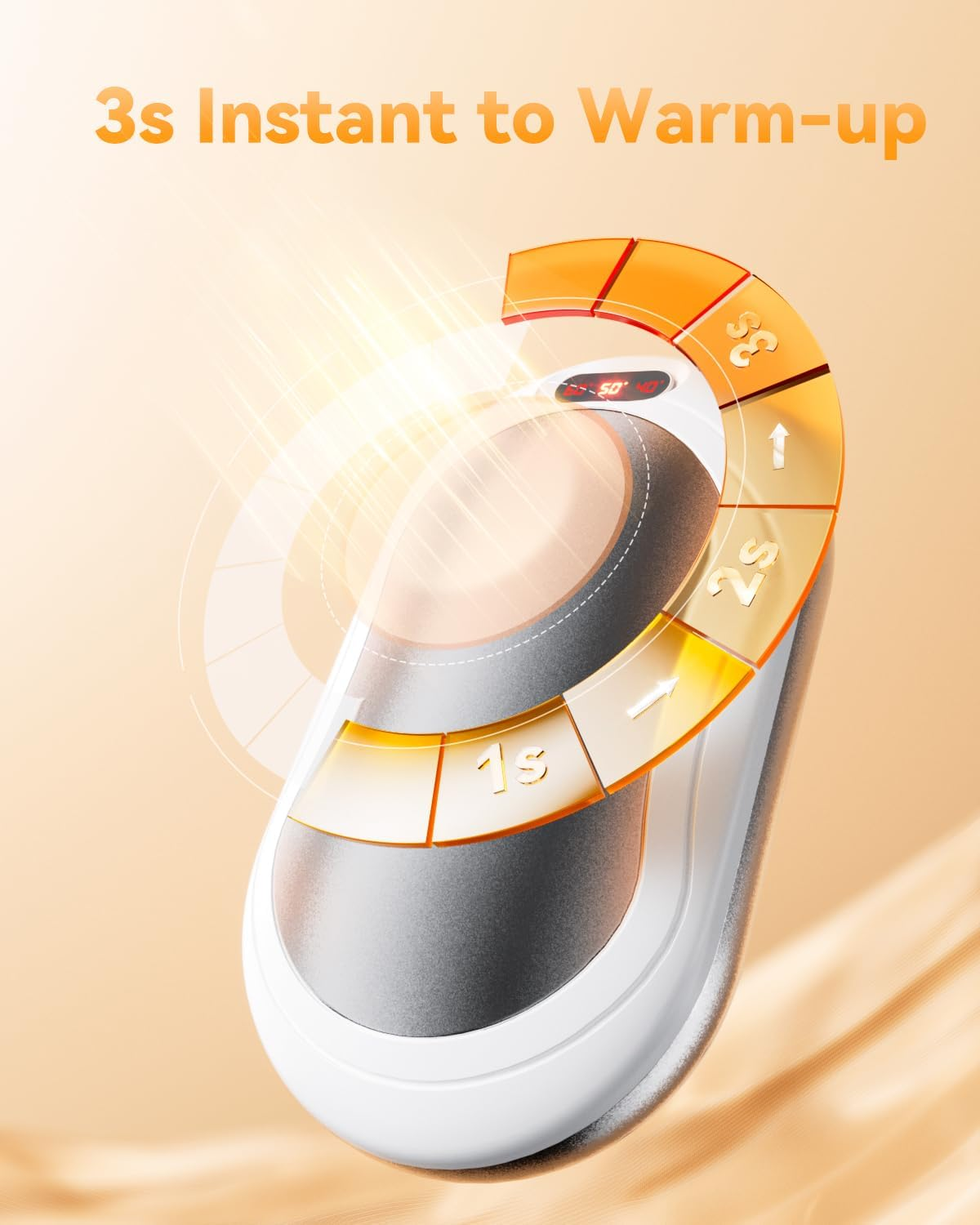 Hand Warmers Rechargeable - 10000Mah Double-Side Electric Hand Warmer, Fast Heating Reuseable Handwarmer, 3-Settings Pocket Heater, Travel Essentials, Gifts for Women Men, Outdoor, Camping