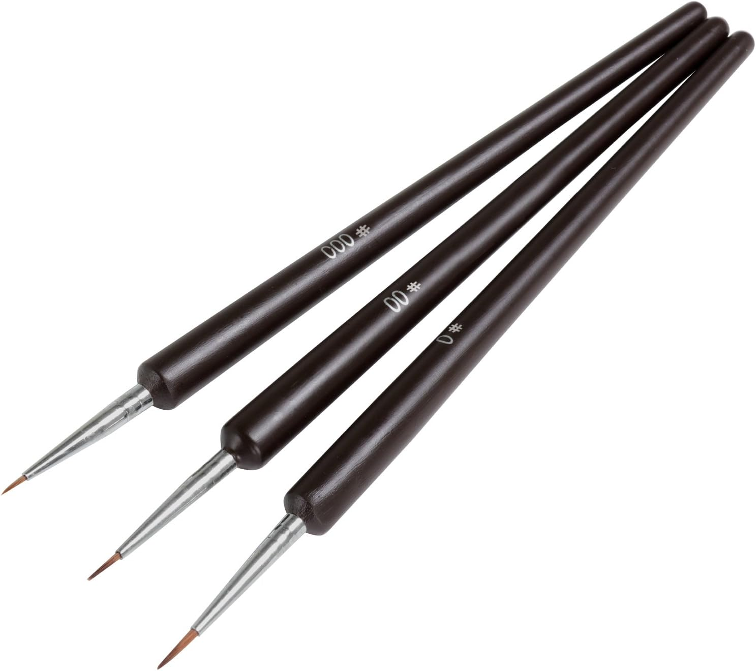 TRIXES 3 X Tiny Gel Acrylic Nail Art Tips Salon Drawing Pen Brush Painting Tool image number 2