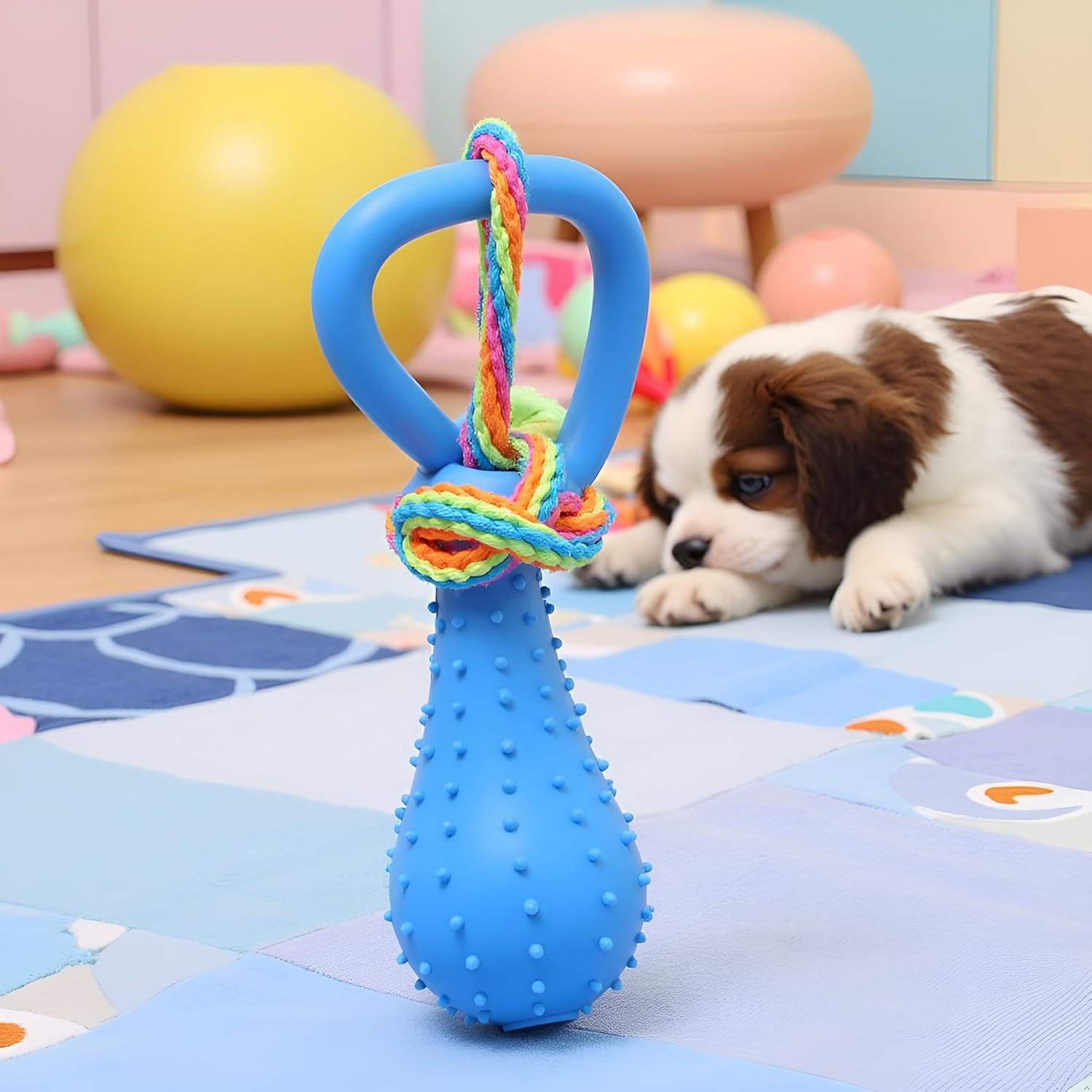 Blue Dog Pacifier,Chew Toys,Mini Bite Resistant Bell Shape Rubber Pacifier,Bell Chewing Playing Training Toys for Pet Puppy Dog Cat Pet Supplies,Pet Dog Puppy Molar Chew Training Toy,Chew Toys,Toys image number 1