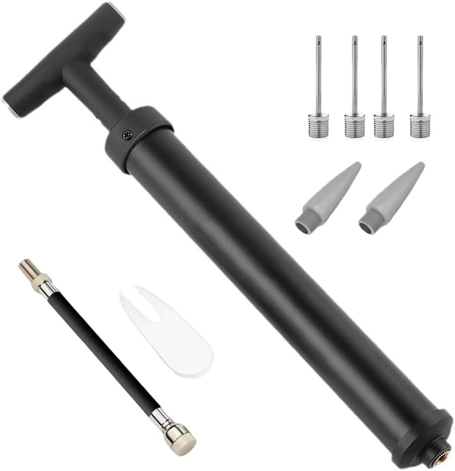 Esforzarse Basketball Air Pump, Portable Hand Air Ball Pump Inflator Kit, Multifunctional Soccer Ball Inflator with 4 Needles, 2 Nozzle and 1 Extension Hose, Volleyball Pump for All Exercise Balls image number 1