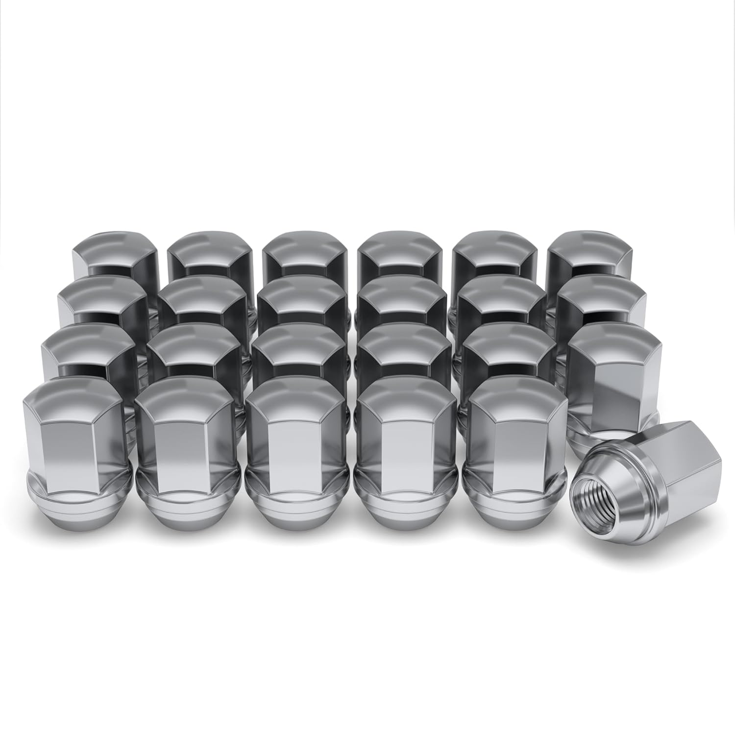 White Knight 1710D-4 Chrome 9/16" Dodge OEM Factory Style Lug Nut for Durango, Dakota, Ram 1500, 4 Pack