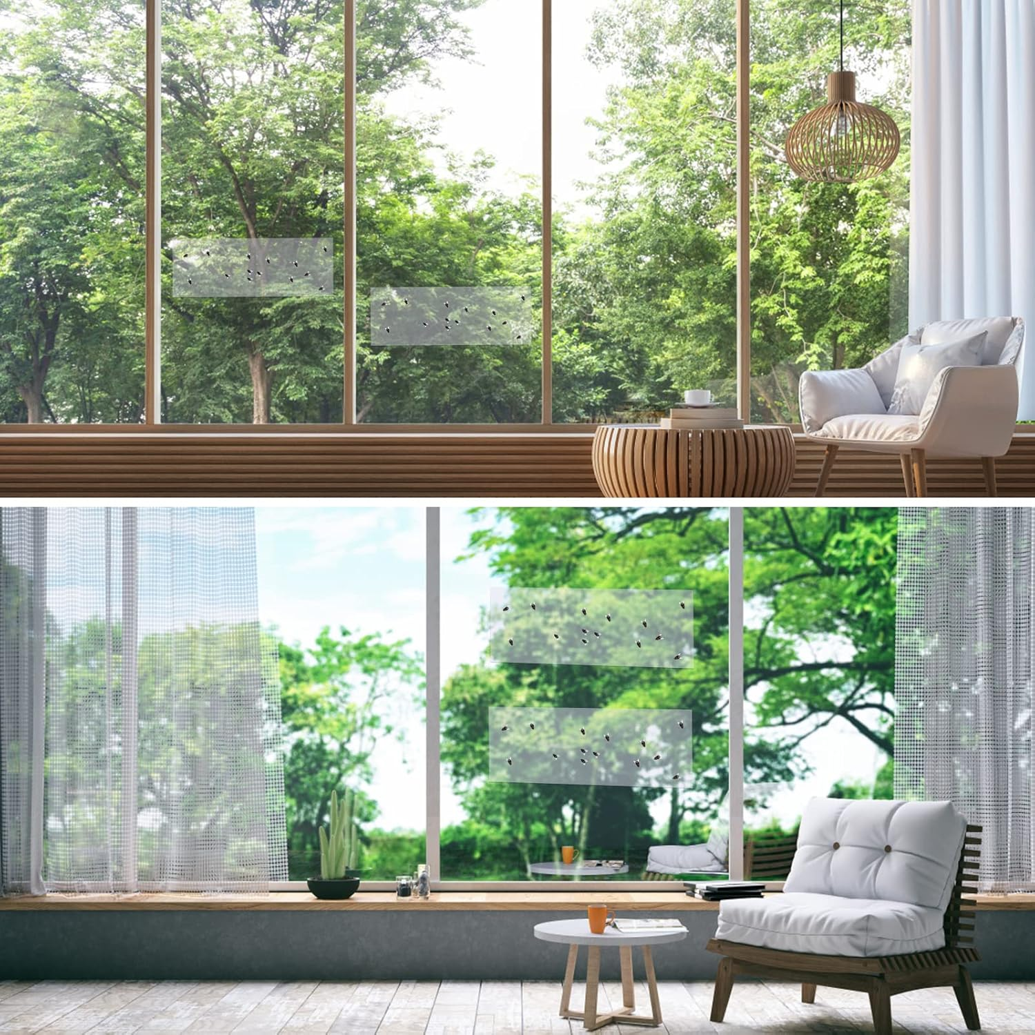 TOYMIS 20Pcs Fly Catcher Sticky Strip, Flycatcher Sticker Clear Fly Paper Strip Window Fly Trap Stickers for Windows Home School Restaurant Fruit Shop Farm image number 5