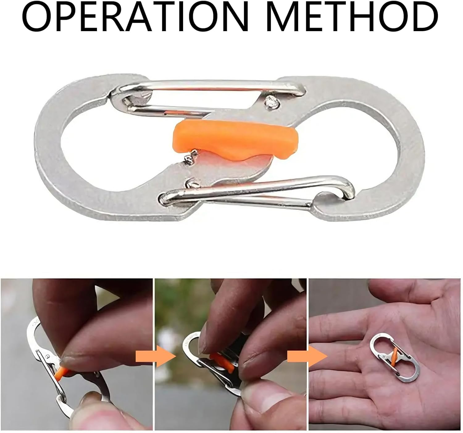 6 Pcs Mini Stainless Steel Carabiner Clip Zipper Clips anti Theft Lock Zipper Durable Lightweight Keychain Multi Purpose Accessories for Travel Backpack Luggage Suitcase Keys and Everyday Carry image number 5