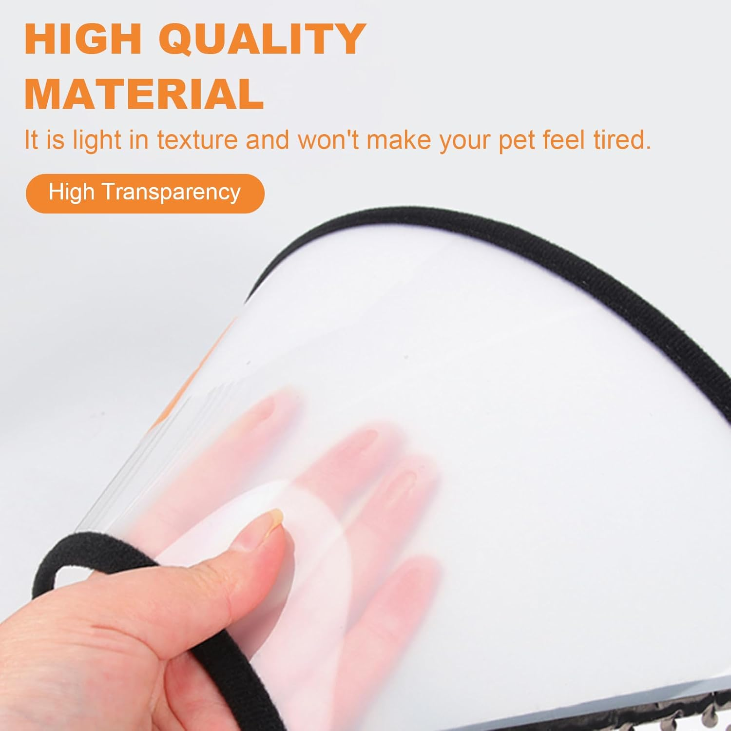 DAJING Cat Cone - Lightweight Plastic Elizabethan Collar for Cats, Mini Dogs, and Rabbits | Prevent Licking and Biting | Soft and Comfortable | Suitable for Recovery and Grooming (M, Black) image number 2