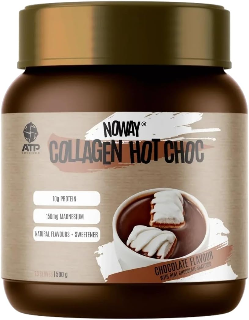 NOWAY Collagen Hot Chocolate Powder, No Sugar, Rich Chocolate Flavour with Collagen and Magnesium, Ideal for Anytime Indulgence, 500G