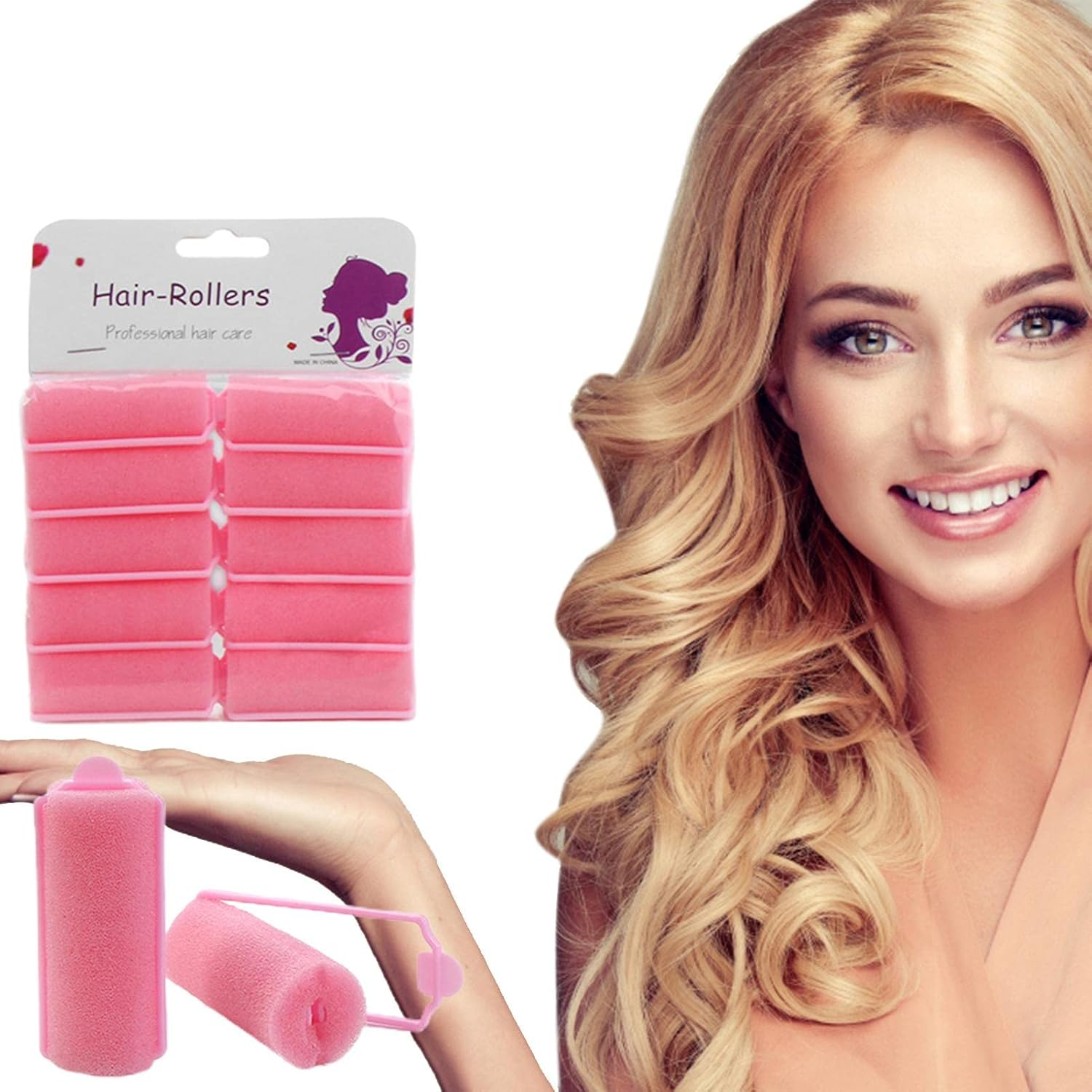 Sleep Hair Rollers - Heat Curlers for Women, Hair Brushes for Women, Foam Curlers | Heatless Curlers, Curlers, Foam Sponge, Curlers, Sponge Edge