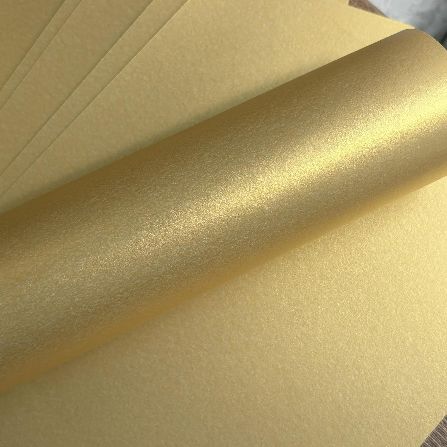 10 X A4 Paper Gold Peregrina Real Gold Colour Pearlescent 32Lb Bond Double Sided Suitable for Inkjet and Laser Printers image number 3
