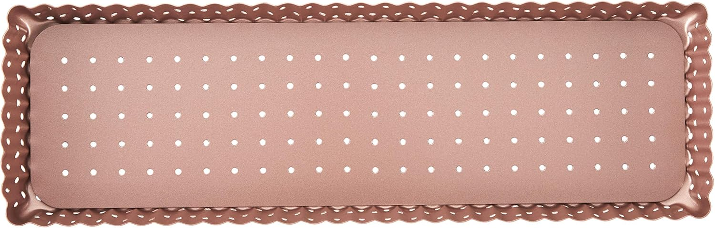 Wiltshire Perforated Rectangle Tart Pan, 26.5 X 11 Cm Diameter, Rose Gold image number 1