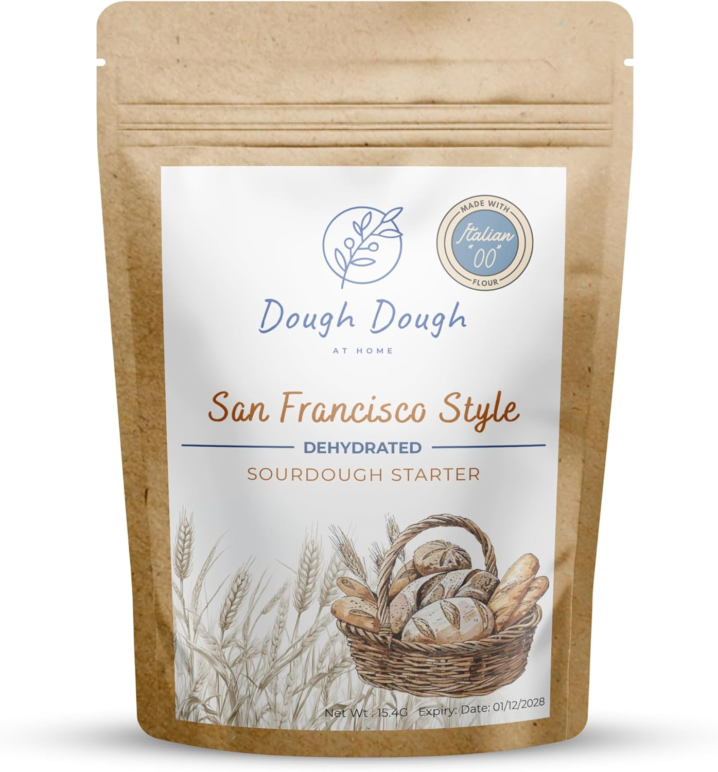 Dough Dough at Home Sour Dough Starter San Francisco Style Dehydrated Starter Healthy Food (15.4 G) (Pack of 1, White Flour)