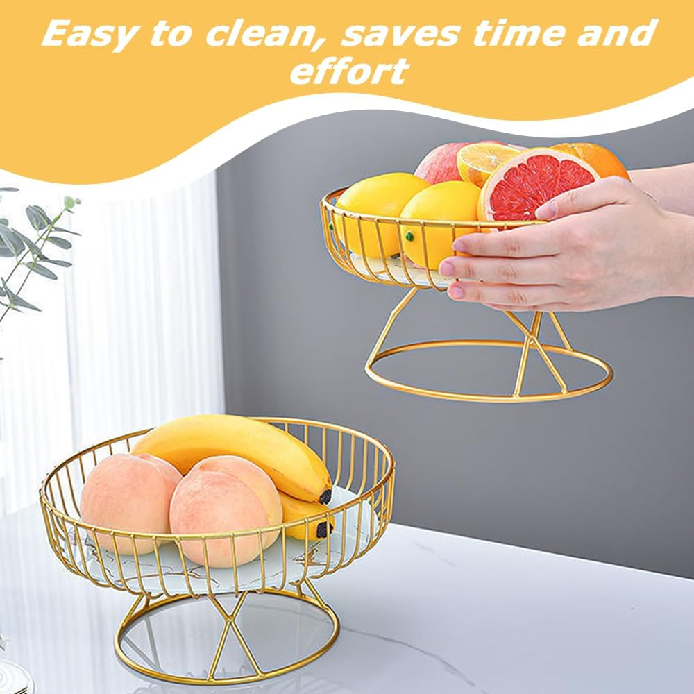 Fruit Bowl,Metal Iron Wire Fruit Stand,Dish Serving Bowl, Living Room Ornaments,Serving Trays,For Serving, Lemon, Banana, Pineapple,Etc Party Decor Handmade Durable