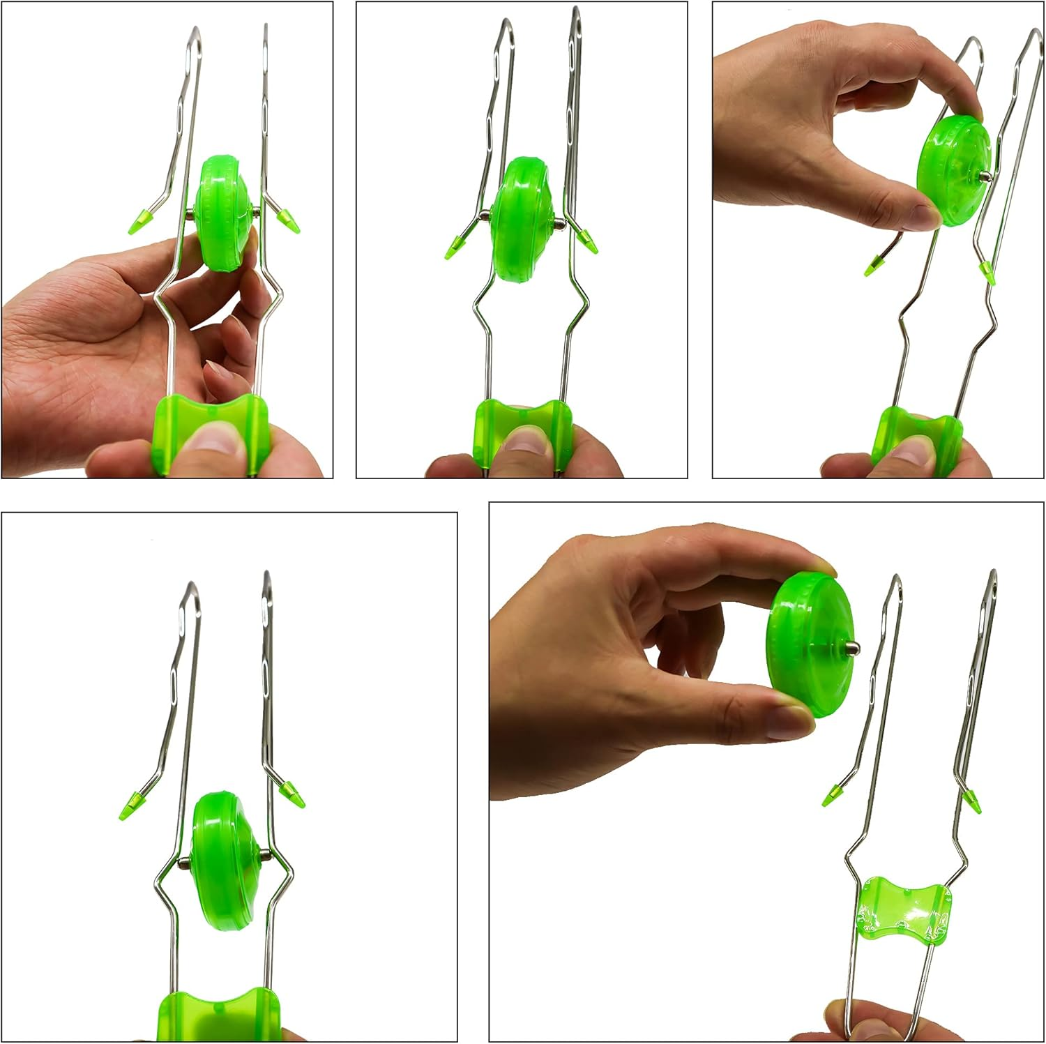 Haconba 6 Packs Retro Light up Gyro Wheels Flashing Gyro Wheel Magic Rail Twirler Magnetic Yoyo Fun Gift for Boys and Girls, 3 Colors image number 4