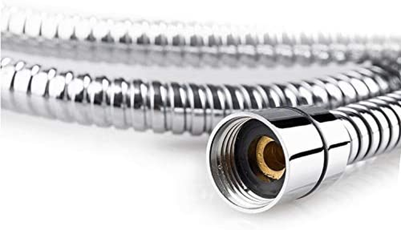 Shower Hose,Double Lock Extra Long Stainless Steel Replacement Handheld Shower Hose with Brass Fittings,Teflon Tape and Washers (1.5 Meter) image number 3