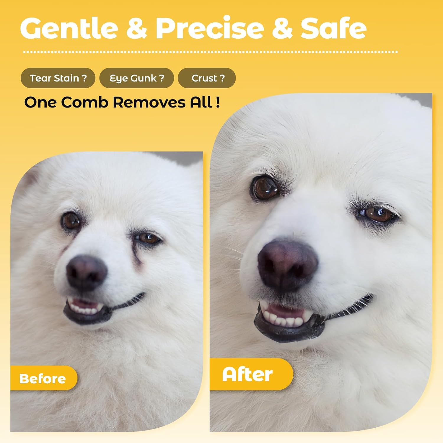 Eukyplace Facial Grooming Comb for Dogs & Cats, Stainless Steel Dog Eye Comb for Tear Stain Removal, Gentle Pet Facial Brush, Cat Brush for Dog Grooming and Dog Grooming Kit Accessory (1 Pack) image number 6