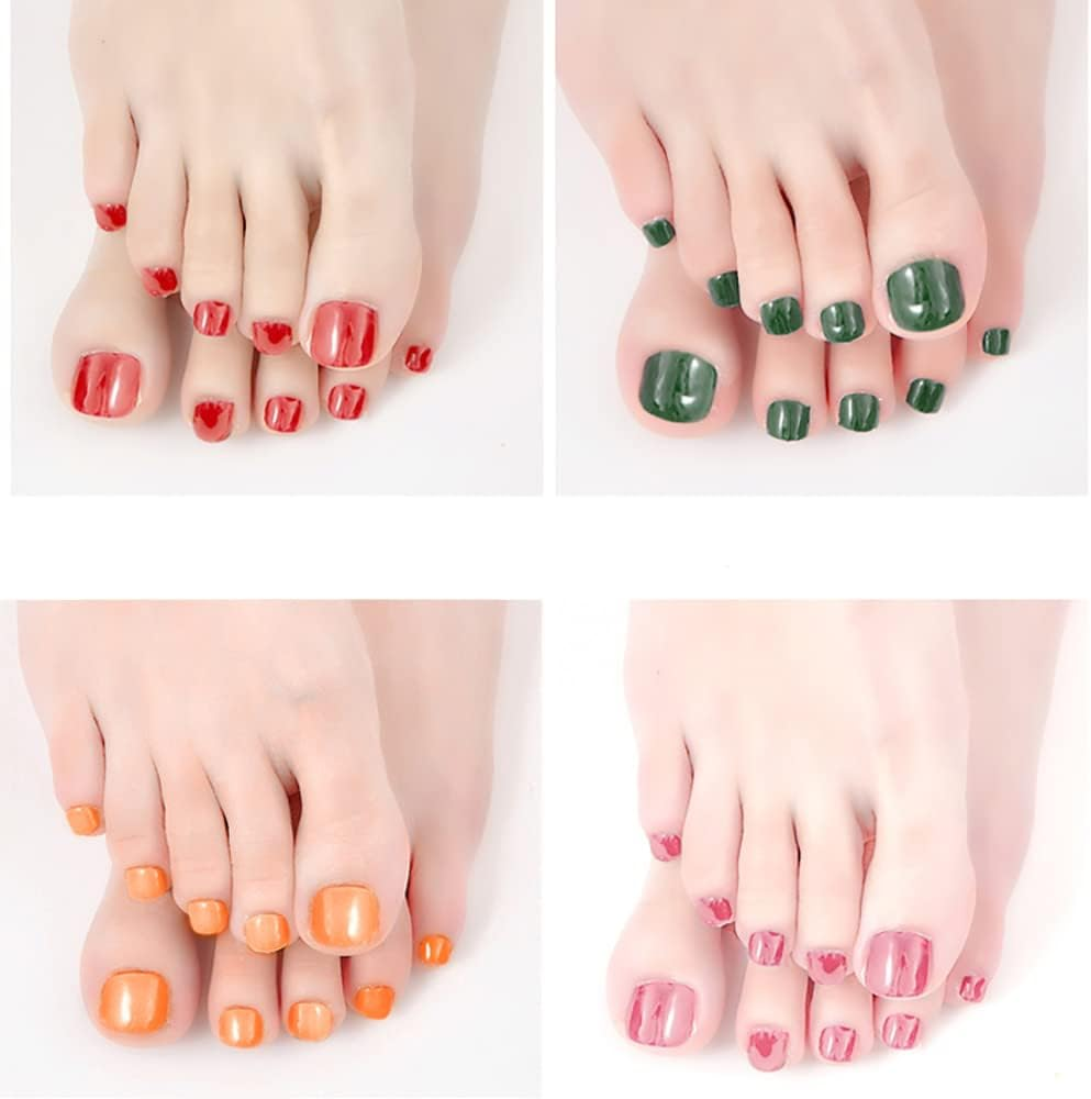 JERCLITY 352 Pieces 16 Sheets Solid Color Toenail Polish Strips Stickers Self Adhesive Bright Color Toenail Full Wraps Full Nail Stickers Nail Art Decal Strips with Nail File for Women Girls - Dark Color image number 7