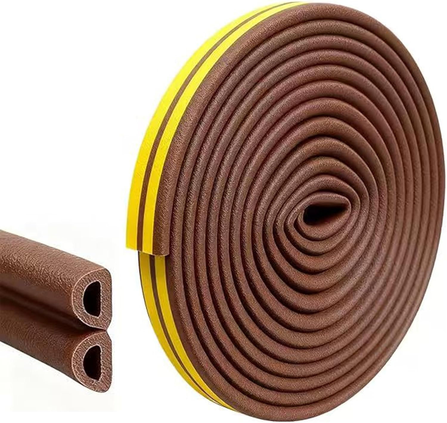 20Ft Weather Stripping Tape, Door Seal Strip & Window Seal Self-Adhesive Rubber Foam Draught Excluder for Weatherproof Sealing, Sound Insulation & Anti-Collision (White)