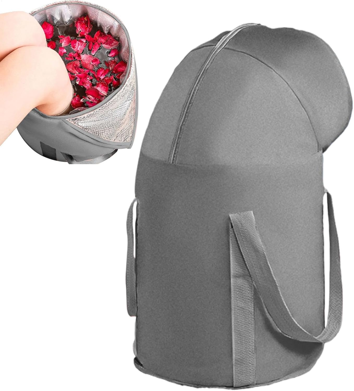 Foot Soaking Bucket | Feet Soaking Tub Foot Wash Bag with Knee Cover | Foot Spa Bucket Pedicure Foot Spa Tub Bag for Outdoor, Laundry, Camping Use