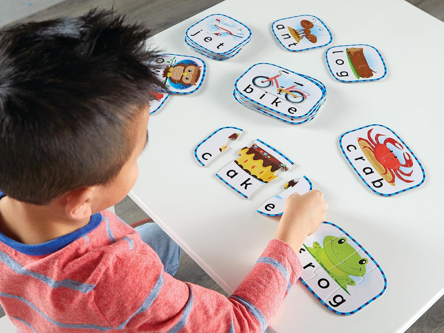 Learning Resources Spelling Puzzle Cards, Kindergarten Readniness, Self Correcting Puzzles, Ages 4+ (Multi) image number 1