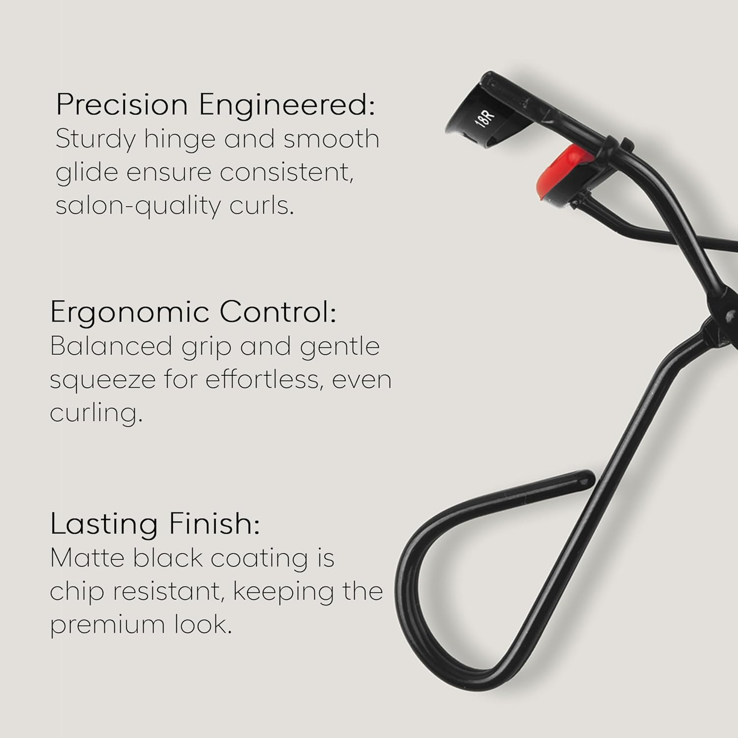 Rephr 18R Eyelash Curler, Double-Barrel Design with 5 Refill Pads, New Improved Durable Coating, Narrow Curvature - (Compact Fit) image number 5