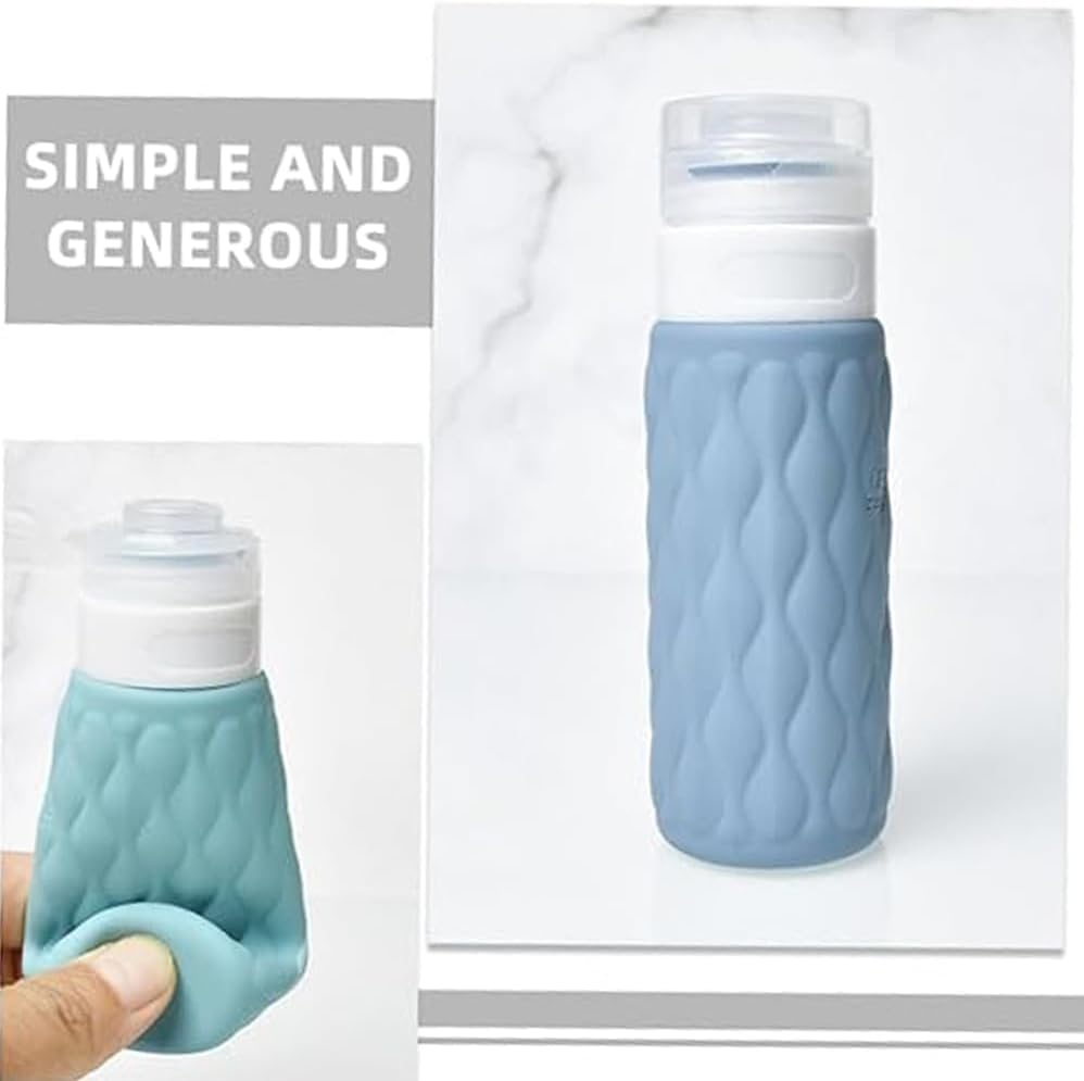 4 Pcs Refillable Squeezable Empty Bottles, Travel Bottles Set,Leak Proof Travel Size Containers, Silicone Squeezable Travel Essentials Jar Accessories for Lotion Cosmetics Etc